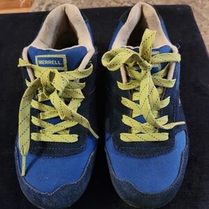 Merrell Solo Origins Big Kids Sneakers – Size 5 (Dark Denim / Macaw Green)